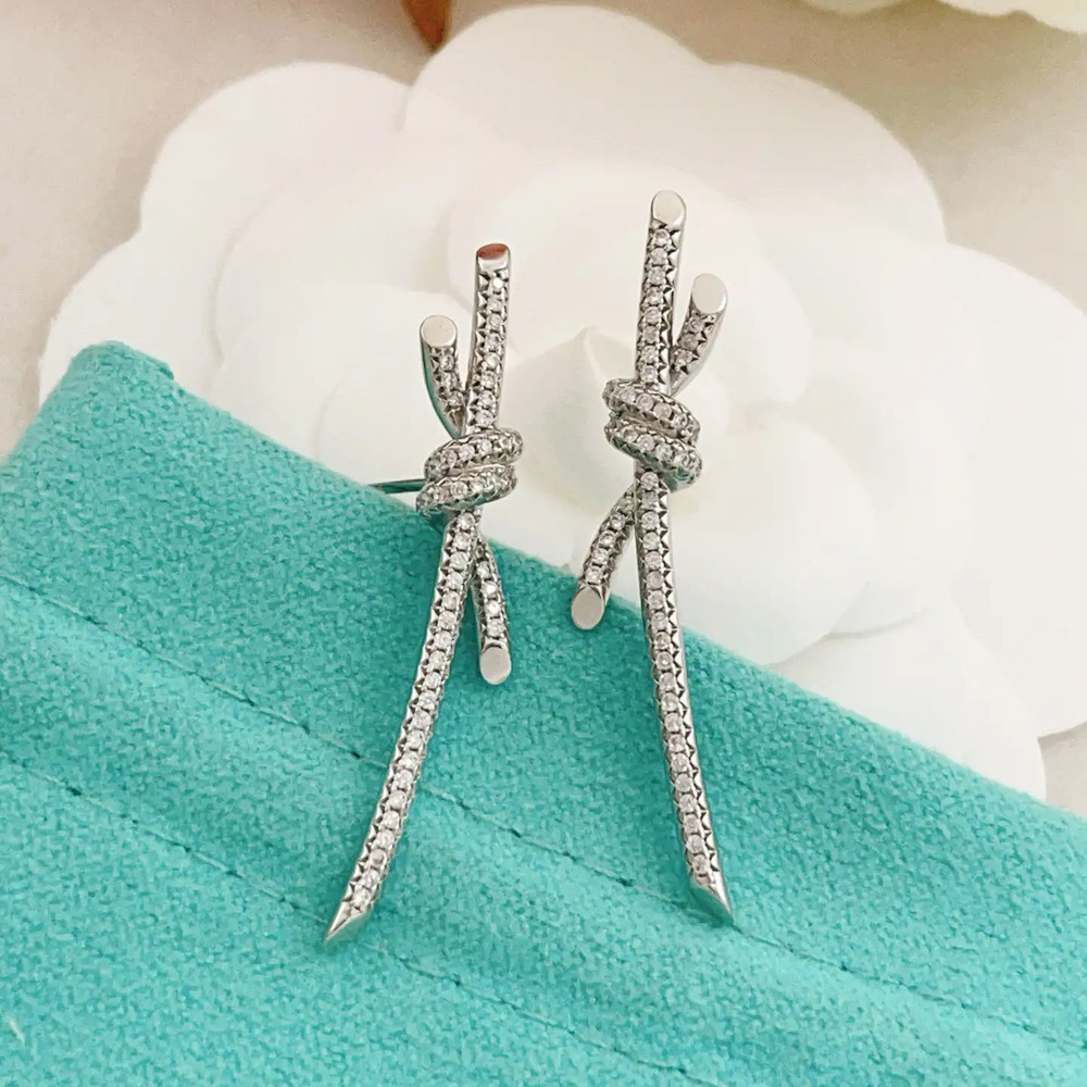 Tiffany & Co. Silver Starry Sky Rope Earrings